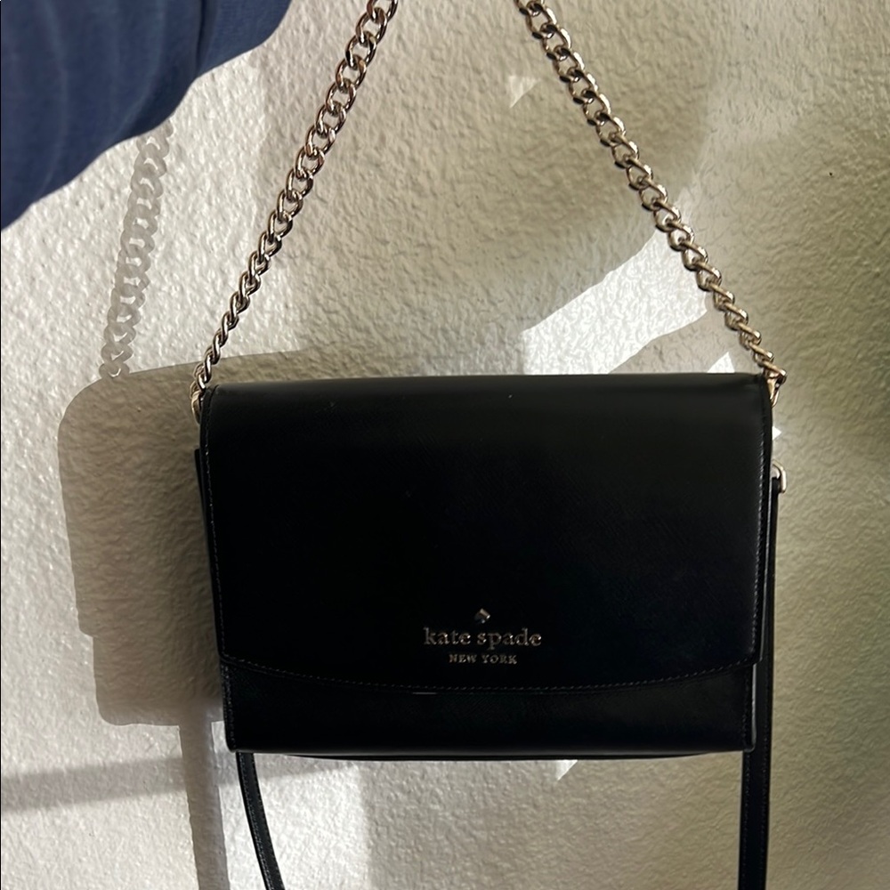 kate spade New York Black Leather Chain Shoulder Bag